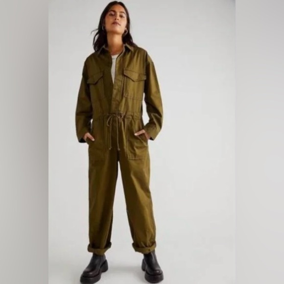 Levi’s Baggy Surplus Army Green Long Sleeve Utility Jumpsuit Size Small - Picture 1 of 16